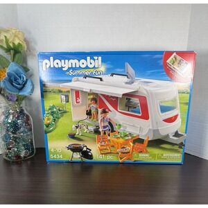 Playmobil 5434 Summer Fun Camping Family Caravan Play Set "New / Factory Sealed"